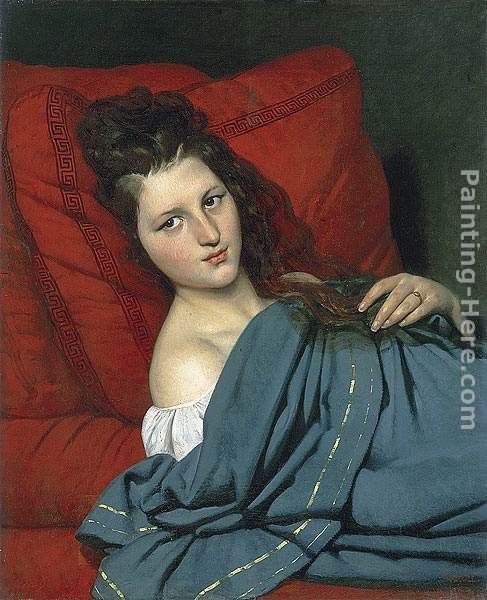 Joseph-Desire Court Half-length Woman Lying on a Couch